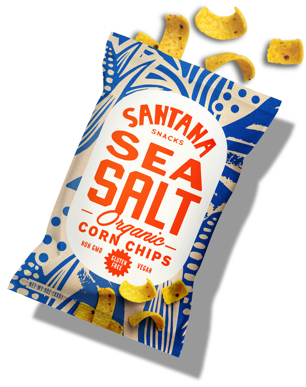 Santana Snacks Sea Salt organic corn chips, 5 oz bag with chips