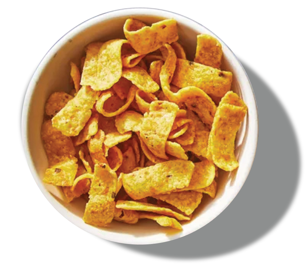 A bowl of Santana Snacks organic corn chips